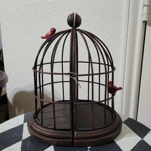 MOVING SALE! Distressed Metal Birdcage Bookends